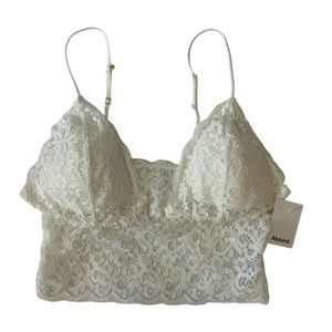 Abound Ivory Lace Padded Top Size Large. Sheer except for cup area.